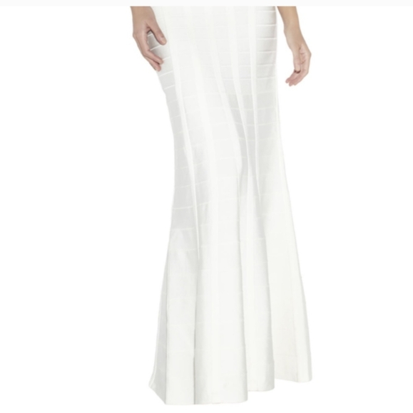 Herve Leger White Alabaster Long Bandage Gown - Picture 6 of 9